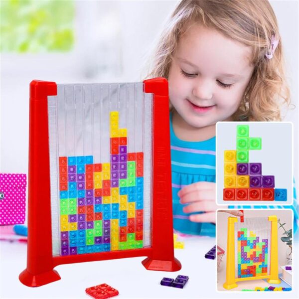 Color Pattern Block Mind Game Challenge | Kids Educational Toy Building Blocks | Kids Educational Toy Building Blocks | Tetris Learning Toy for Children, Tetris Game Children (Random colors)