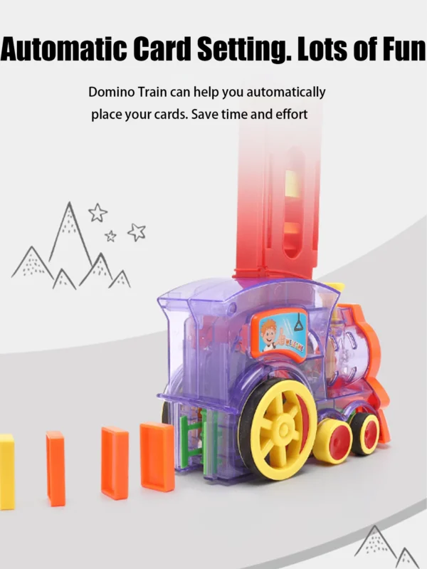 Domino Set Up Train, Domino Train Toy Blocks Set with Lights and Sounds, Creative Gifts for Kids(random color)
