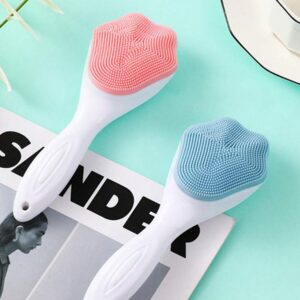 1 pcs Silicone Face Scrubber Exfoliating Brush, Manual Handheld Massager, Facial Cleansing and Blackhead Scrubber, Soft Bristles for Face Skincare (Random Color)