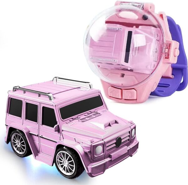 Mini Car with Remote Control Mini Remote Control Car Watch Racing Car USB Charging Cartoon RC Small Car  Kids Toys  (random color )