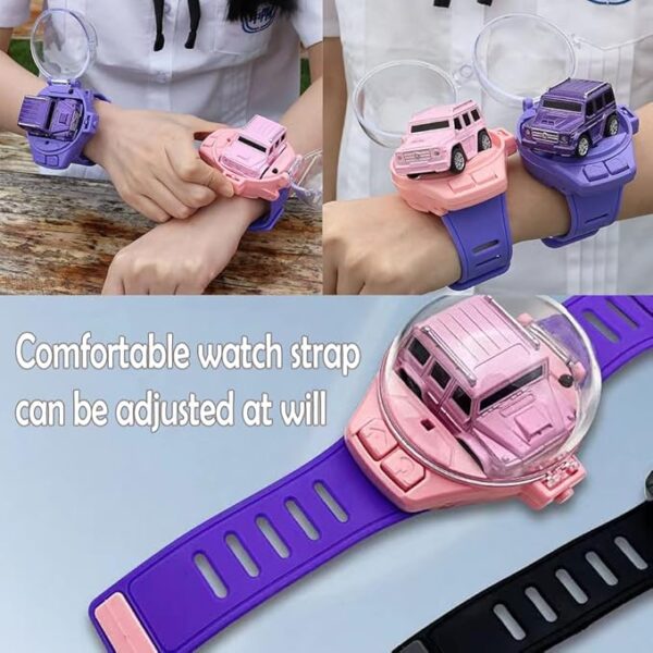 Mini Car with Remote Control Mini Remote Control Car Watch Racing Car USB Charging Cartoon RC Small Car  Kids Toys  (random color )