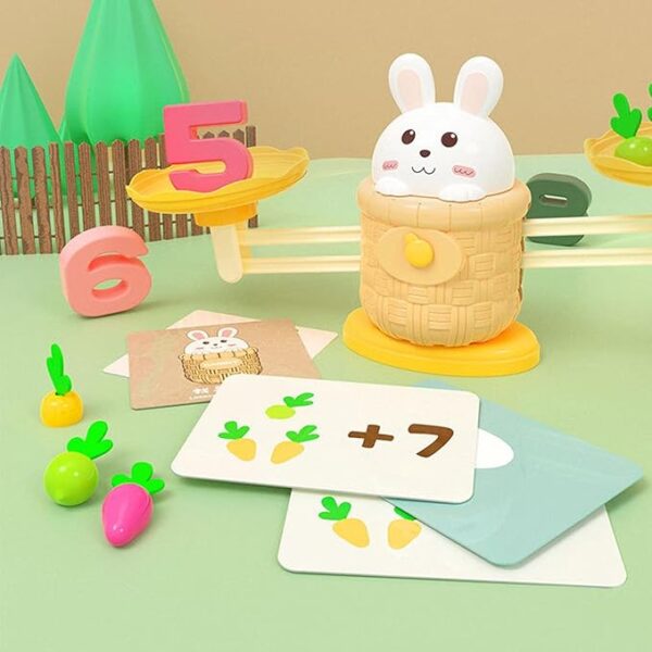 Rabbit Carrot Math Balance Toy Set,educational tool Preschool Shape Matching Toys Carrot Counting Game