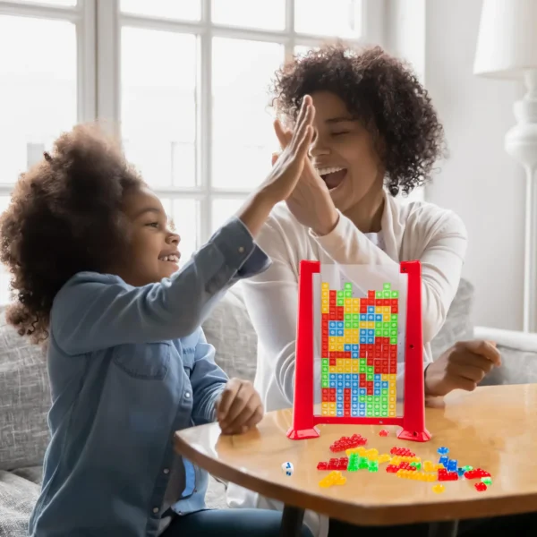 Color Pattern Block Mind Game Challenge | Kids Educational Toy Building Blocks | Kids Educational Toy Building Blocks | Tetris Learning Toy for Children, Tetris Game Children (Random colors)