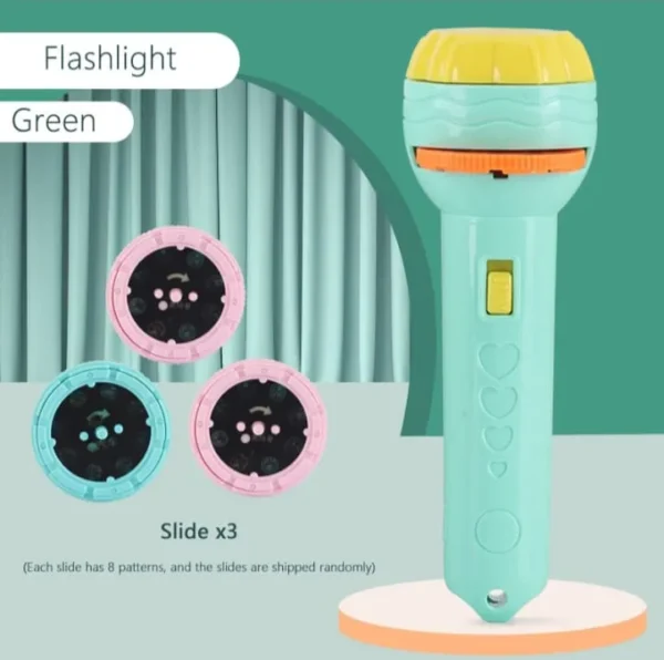 Slide Projector Torch Projection Light,Children's Flashlight Toy Projection Flashlight Early Education Picture Dinosaur Animal Pattern,Bedtime Night Light,