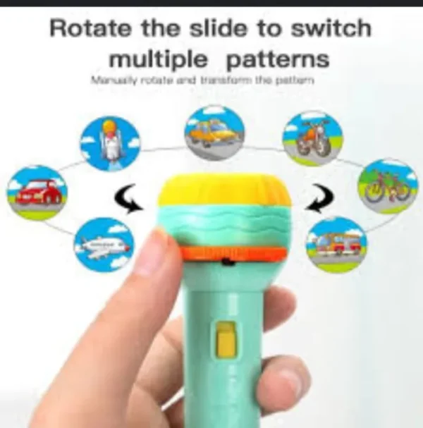 Slide Projector Torch Projection Light,Children's Flashlight Toy Projection Flashlight Early Education Picture Dinosaur Animal Pattern,Bedtime Night Light,