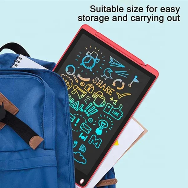 12 inch LCD writing tablet for kids - digital drawing pad - erasable writing board - writing pad (random color)