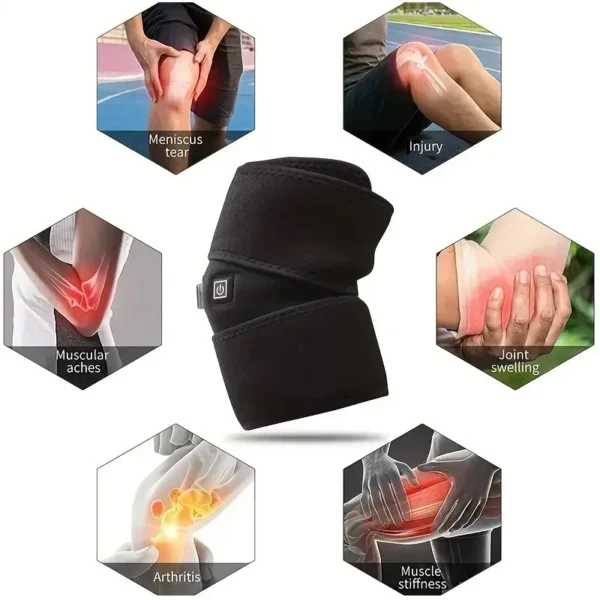 knee massager chargeable | Stress Relief Vibration Knee, Arm, Leg Massager Rechargeable Heating Pad, for Knee Pain Relief