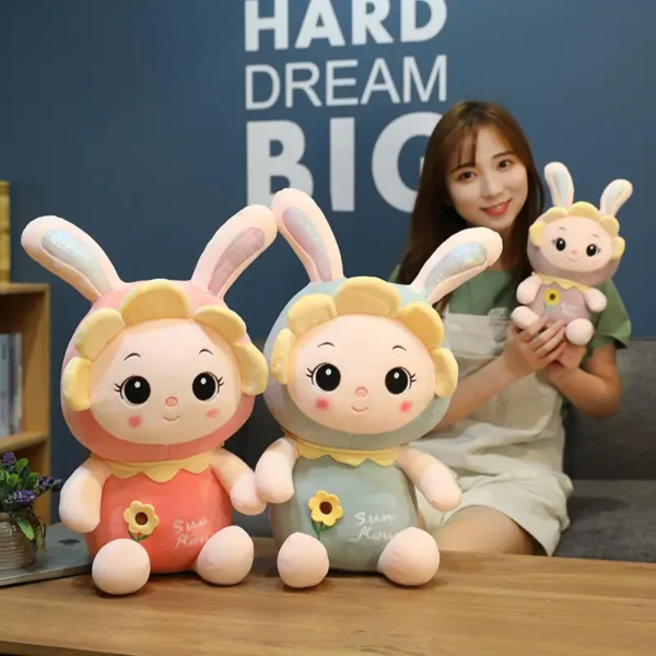 DOLL SUNFLOWER Stuff Toy | Creative Rabbit Doll Plush Toy - 25CM