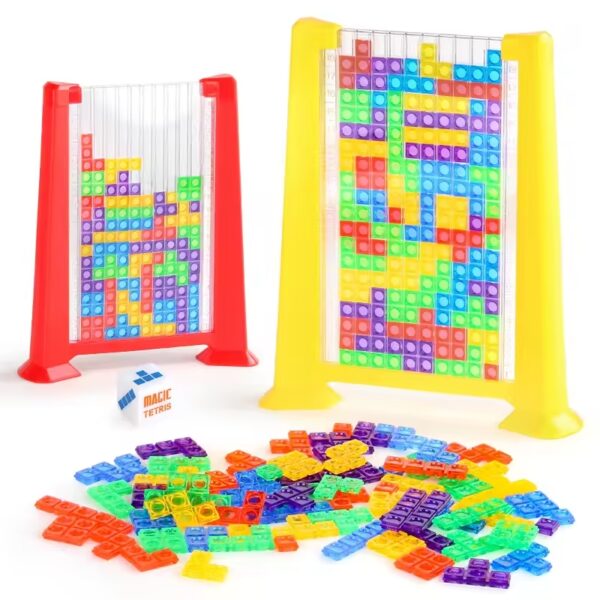 Color Pattern Block Mind Game Challenge | Kids Educational Toy Building Blocks | Kids Educational Toy Building Blocks | Tetris Learning Toy for Children, Tetris Game Children (Random colors)
