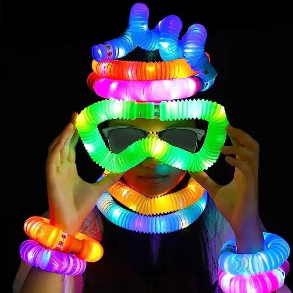 Sensory Toys Led per Tube Fidget Toy Top 21*2.9cm Stress And Anxiety Relief Pipe Kids Learning Tools Bunmo Tubes .. 6 pcs pack