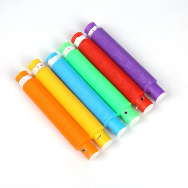 Sensory Toys Led per Tube Fidget Toy Top 21*2.9cm Stress And Anxiety Relief Pipe Kids Learning Tools Bunmo Tubes .. 6 pcs pack