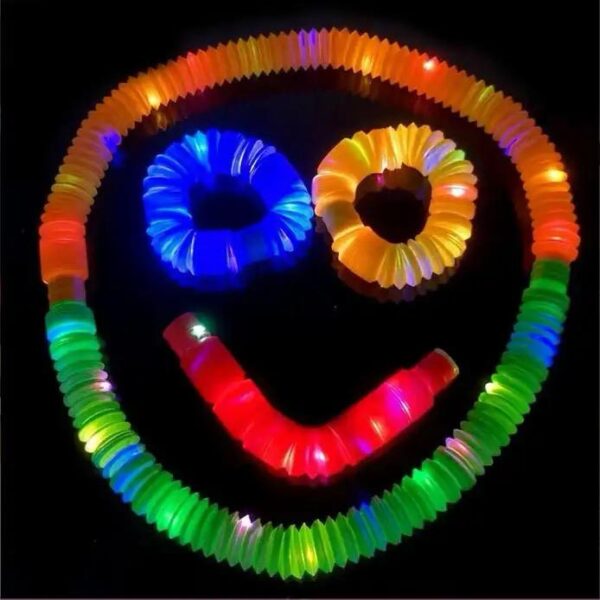 Sensory Toys Led per Tube Fidget Toy Top 21*2.9cm Stress And Anxiety Relief Pipe Kids Learning Tools Bunmo Tubes .. 6 pcs pack
