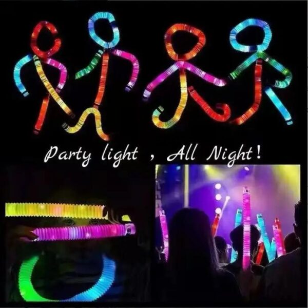 Sensory Toys Led per Tube Fidget Toy Top 21*2.9cm Stress And Anxiety Relief Pipe Kids Learning Tools Bunmo Tubes .. 6 pcs pack