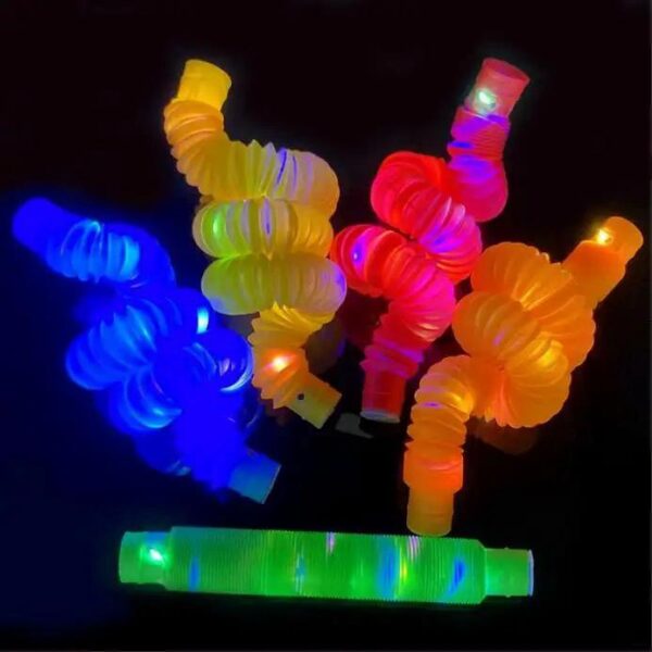 Sensory Toys Led per Tube Fidget Toy Top 21*2.9cm Stress And Anxiety Relief Pipe Kids Learning Tools Bunmo Tubes .. 6 pcs pack