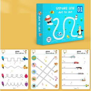 (A size Dubai imported )Stroke Line dot to dot Magical Tracing Workbook For Kids | Student Learning Book (64 pages stage 1 )