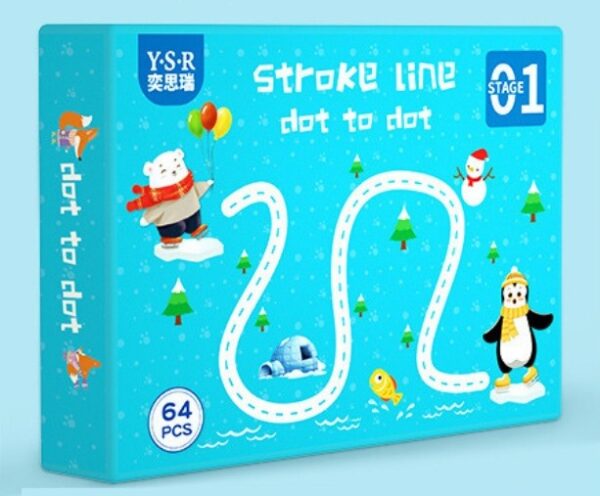 (A size Dubai imported )Stroke Line dot to dot Magical Tracing Workbook For Kids | Student Learning Book (64 pages stage 1 )