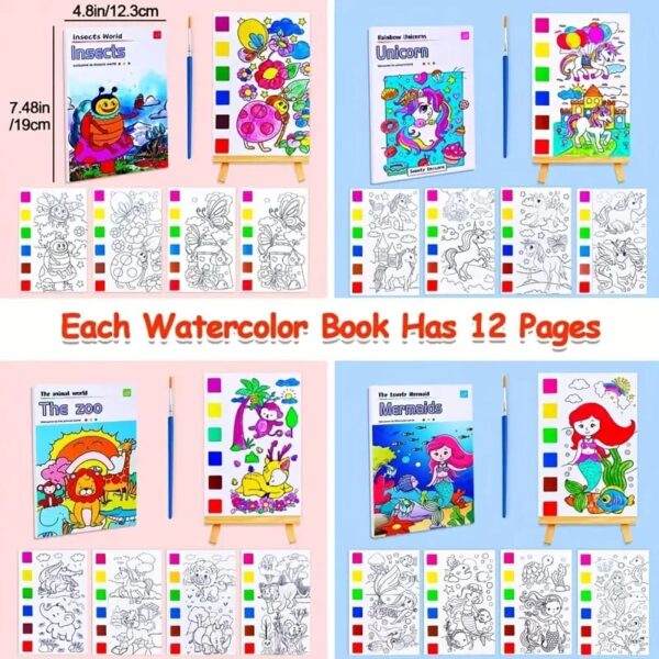 Watercolor Illustration Painting Book 12 Pages (Random Designs)