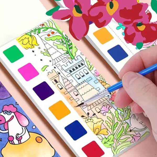 Watercolor Illustration Painting Book 12 Pages (Random Designs)
