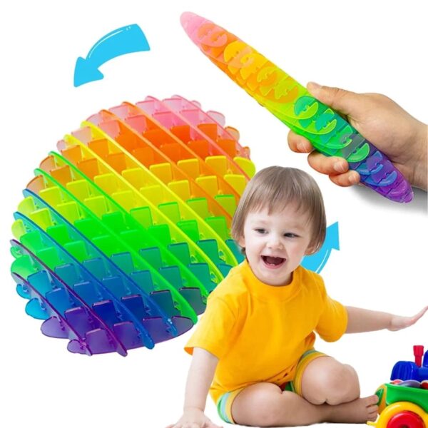 Rainbow Colors Worm Fidget Toy Sensory Stress Anxiety Relief Toys for Adults and Children