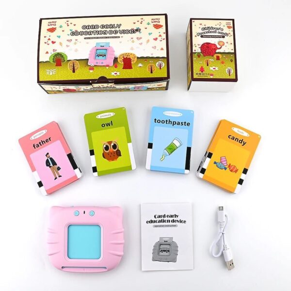 Audible Flash cards Baby Reading Machine for kids early learning English | Montessori Toddlers Gifts (random color )