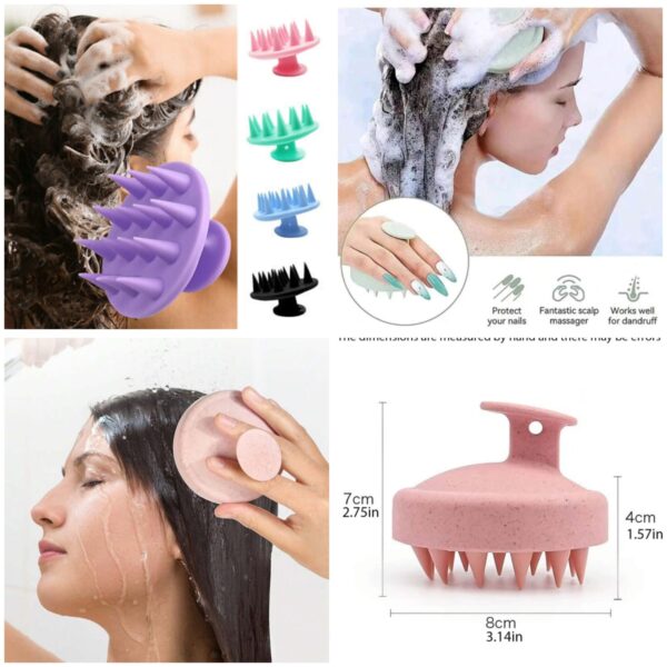 1 Piece Scalp Shampoo Massager Brush | Scalp Hair Scrubber With Soft Bristles For All Type Of Hairs ( Random Color )