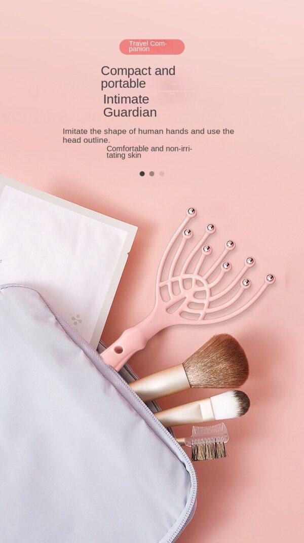 Head Massager Comb Exercise balls Roller Scalp Hand Held Scalp Reduce Stress Fatigue Relax Blood Circulation (random color)