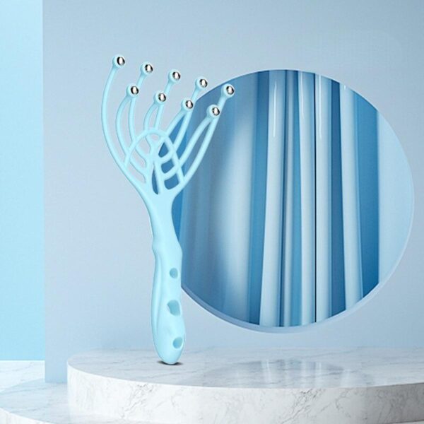 Head Massager Comb Exercise balls Roller Scalp Hand Held Scalp Reduce Stress Fatigue Relax Blood Circulation (random color)