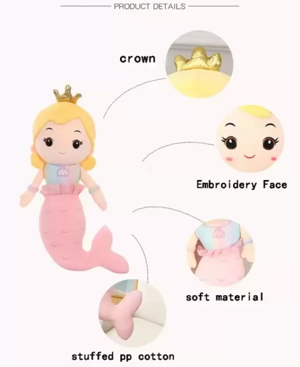 Mermaid Plush Toy | Super Soft Stuffed Plush toy for Kids Baby Boy's & Girl's - 40 CM (Random color)