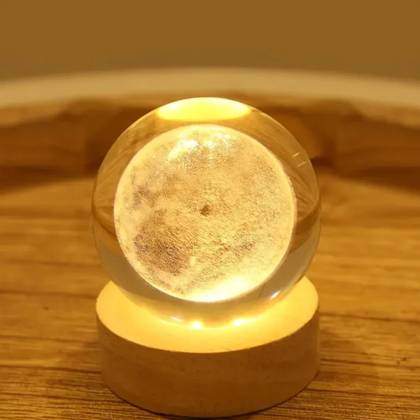 3D Crystal Ball Night Lights Glowing Galaxy Planetary Earth Moon  Ball Lamp Earth for Kids Bedroom Decor