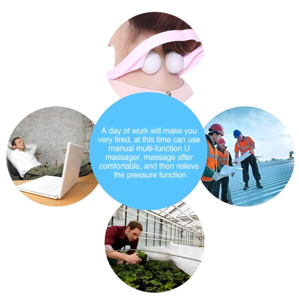 Manual Neck Massager For Cervical pain, deep Tissue | Handheld Massager Tool for Legs Waist Neck and Shoulder (Random color)