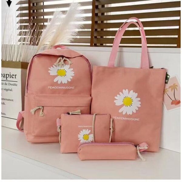 4-Piece School Bag Set Daisy Flower  Backpack Set Stylish & Practical new arrival 2024