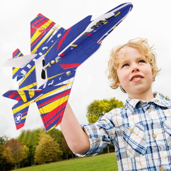 YJ035 Kids Toy Airplane I Hand Throwing Flying Jet I Safe for Indoor and Outdoor Play I Bright & Colorful Soft Foam Design I DIY Airplane I Durable Foam Construction I (Multicolor)