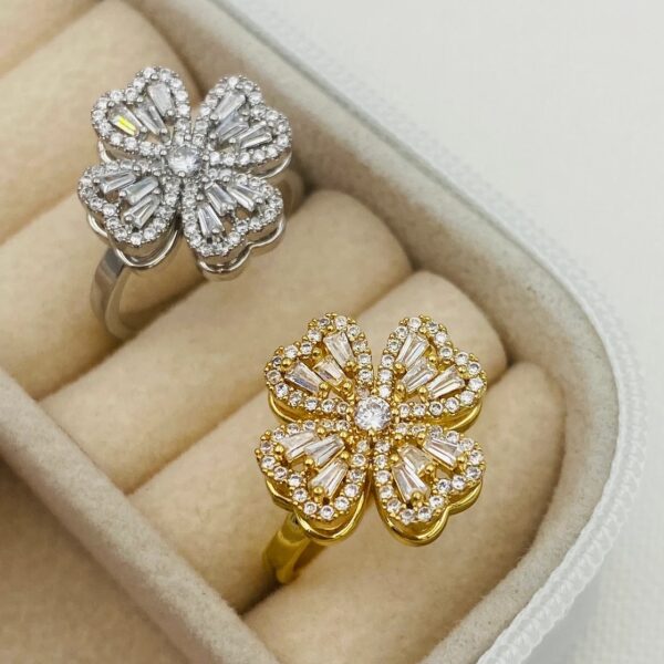1 Piece Imported Dazzling Movable Floral Blossom Adjustable Rings - 2 Color  Variants 🌟 | Luxurious Design Ring | Adjustable Ring | Ring For Girls & Women ✨