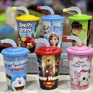 Kids Sipper with Straw durable and BPA-free plastic,  (random color and deign ) for boys and girls