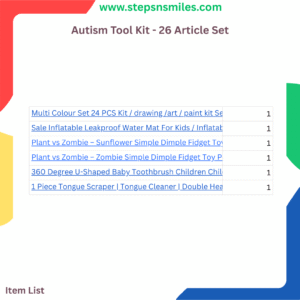 Item Details in PDF:26 Articles Autism Kit Support Therapy Parent Tools