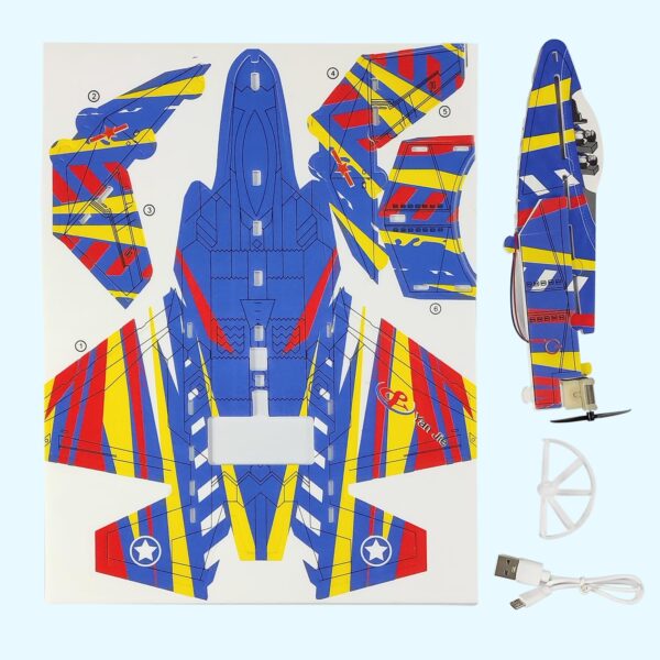 YJ035 Kids Toy Airplane I Hand Throwing Flying Jet I Safe for Indoor and Outdoor Play I Bright & Colorful Soft Foam Design I DIY Airplane I Durable Foam Construction I (Multicolor)