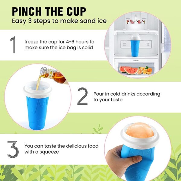 Slushy Cup | Slush Maker | Instant Ice Maker Cup for Hot Summers | Smoothies Cup Eco-friendly Double Layer | Instant Freeze Cup for Beverages and Cold Drinks 500ml (Random color)
