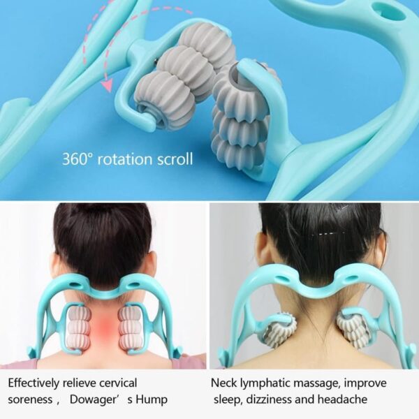 Manual Neck Massager For Cervical pain, deep Tissue | Handheld Massager Tool for Legs Waist Neck and Shoulder (Random color)