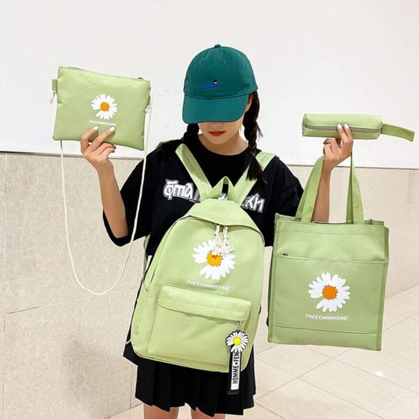 4-Piece School Bag Set Daisy Flower  Backpack Set Stylish & Practical new arrival 2024
