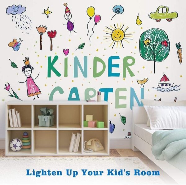Self-Adhesive Whiteboard Wall Decal Sticker | Strong & Durable Dry Erase Wall Paper | Message Board Peel Stick White Board with 2 Marker for Kids Drawing