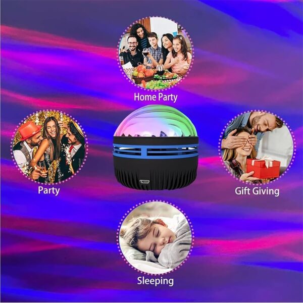 LED Starry Galaxy Projector Night Light Rotating Star Moon Lamp Bedroom Aurora Projector Light Atmosphere Decor Lamps Gift Light ( With Remote )