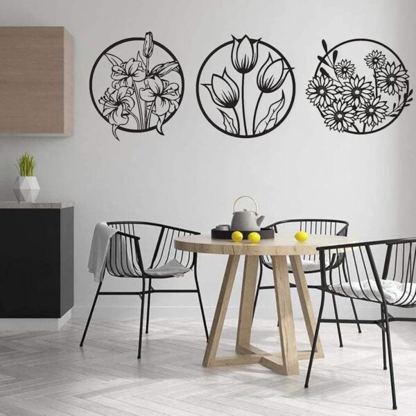 (3 pcs set )3D floral abstract Wooden Wall Art & Home Decoration /  Item Home Décor Home Room & Wall Decor Wall Art