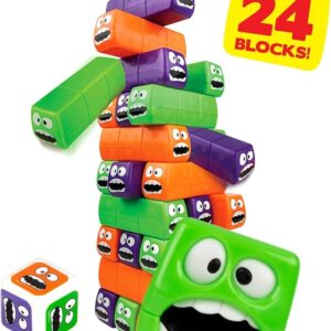 Wobbly Worms Tower Balancing Game | Tower Tumbling Stacking Board Games Building Blocks