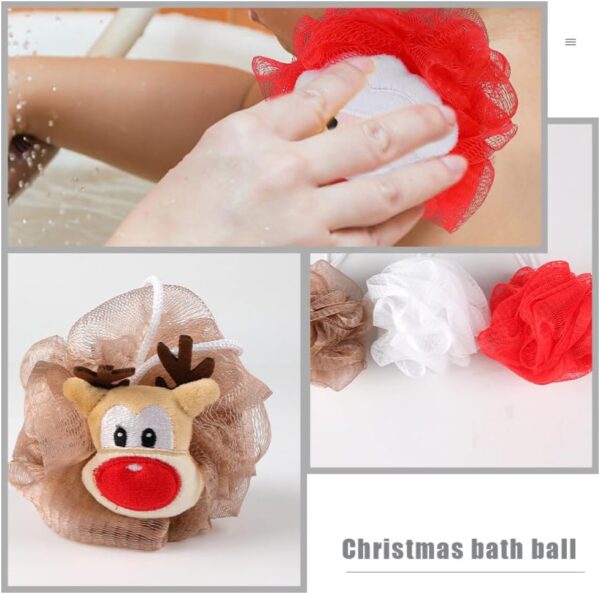 Kids Bath Sponge Ball - Bath Loofah Mesh Pouf Shower Exfoliator Scrubber Bath Foaming Ball Loofah with Soft Toy (random character )