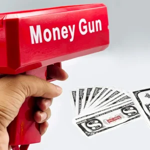 Rain Money Gun_ Paper Playing Spray Money Toy Gun_, Prop Money Gun(red color)