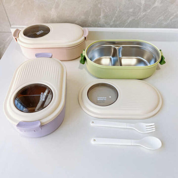 Bonbox Stainless Steel thermal lunch box | Leakproof Lunch Box | For Children, Kids And Adult | Portable Picnic Storage | School Student Food Container (random color)