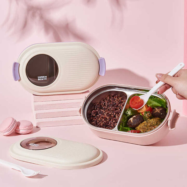 Bonbox Stainless Steel thermal lunch box | Leakproof Lunch Box | For Children, Kids And Adult | Portable Picnic Storage | School Student Food Container (random color)