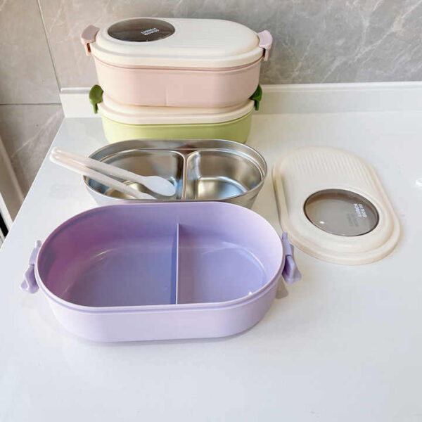 Bonbox Stainless Steel thermal lunch box | Leakproof Lunch Box | For Children, Kids And Adult | Portable Picnic Storage | School Student Food Container (random color)