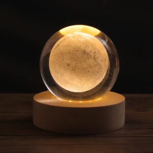 3D Crystal Ball Night Lights Glowing Galaxy Planetary Earth Moon  Ball Lamp Earth for Kids Bedroom Decor