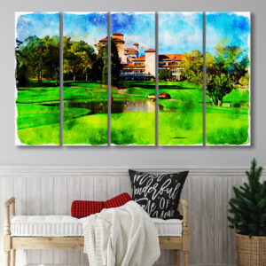 Green Aerial View – Sport 5 Panel Canvas Art Wall Decor